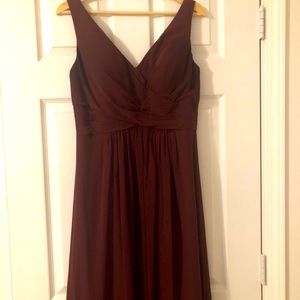Bridesmaid maxi maroon boutique dress